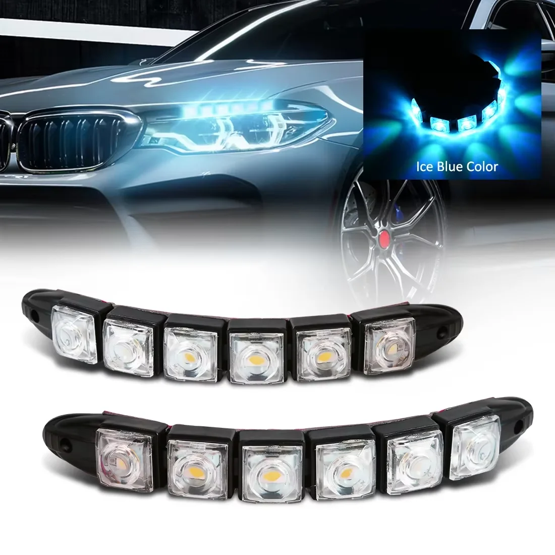 Waterproof Led Strip - 防水DRL LEDカーライト,装飾ライト,フレキシブル,デイタイムランニングライト,カードライビングストリップ,スタイリングヘッドライト,2個