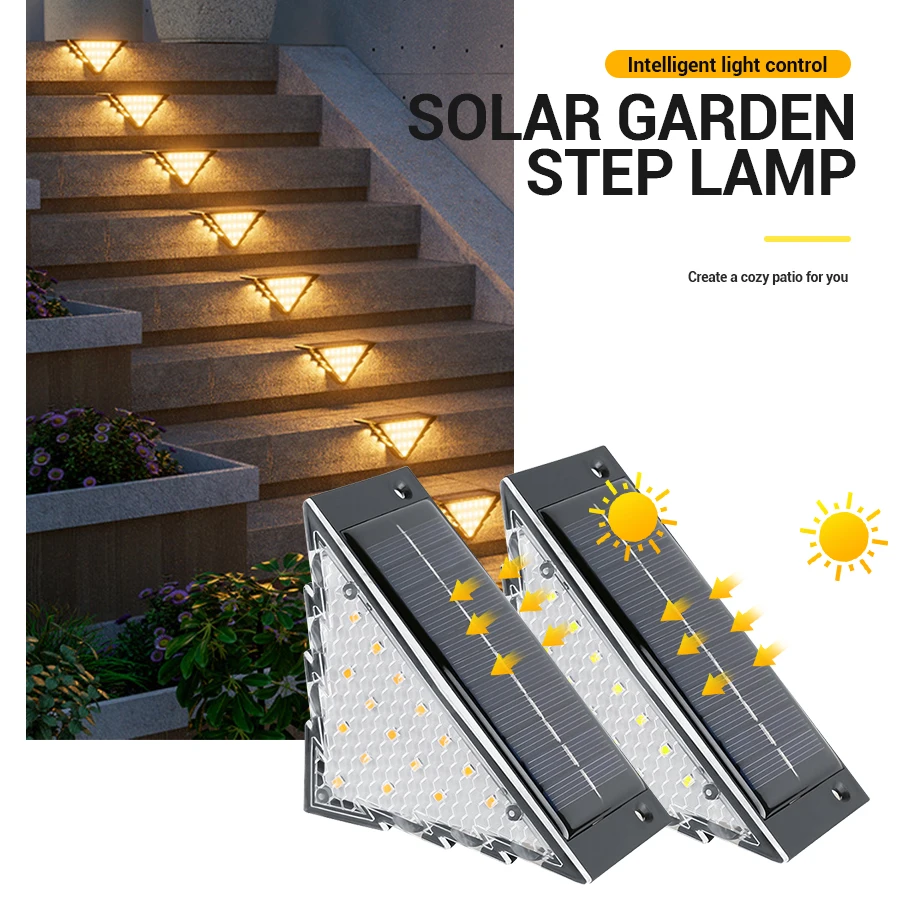 Outdoor Lighting On Fence - 1/2/4 個ソーラーデッキライト屋外ステップフェンスライト防水ソーラーランプ手すり階段経路ガーデンライト装飾