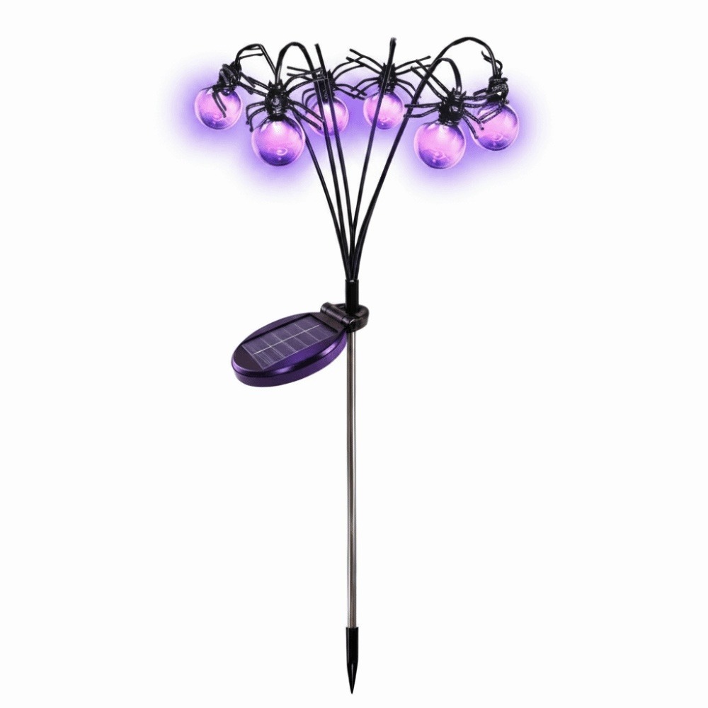 Outdoor Lighting Front Yard - スケルトンパープルライトハロウィンデコレーションスパイダーボール型屋外用防水ランプ中庭ランプ前庭用