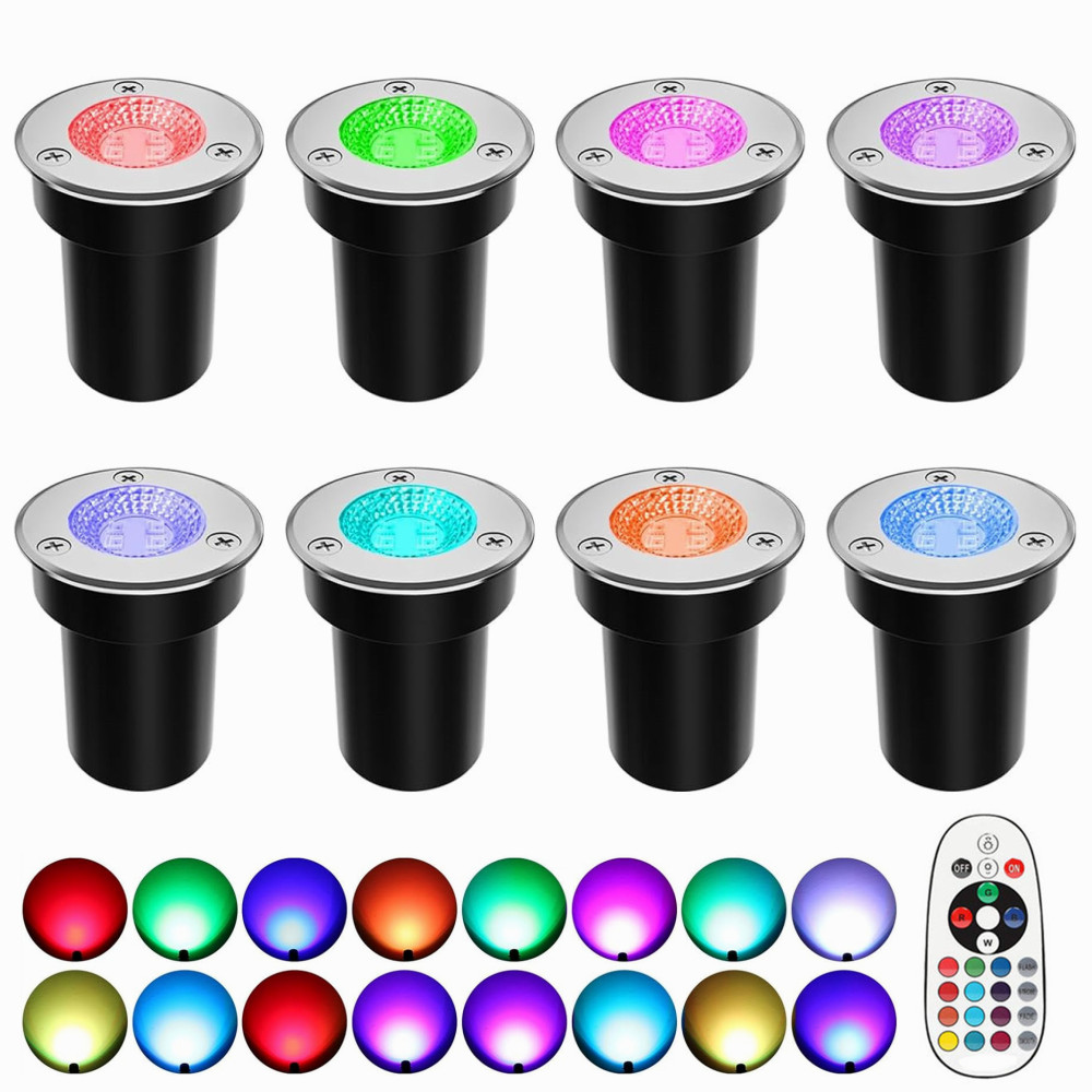 Landscape Spike Light - RGBW低電圧景観照明LEDカラーチェンジウェルライト屋外防水埋め込み式ライト12V 6W景観スポットライト