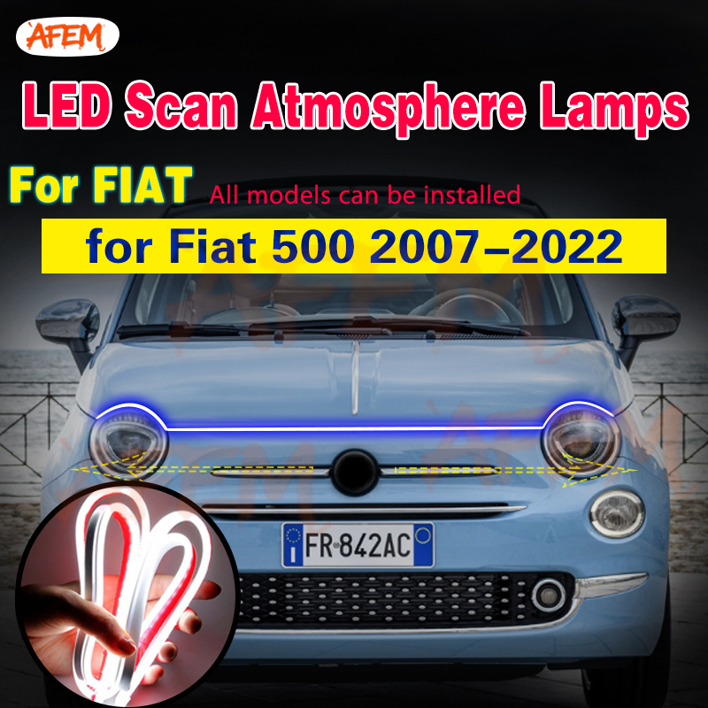 Waterproof Led Strip - ヘッドライトスキャンスタートライトストリップLEDランプDRL 12V フィアット500 2007-2022汎用防水フレキシブルデイタイムランニングライト
