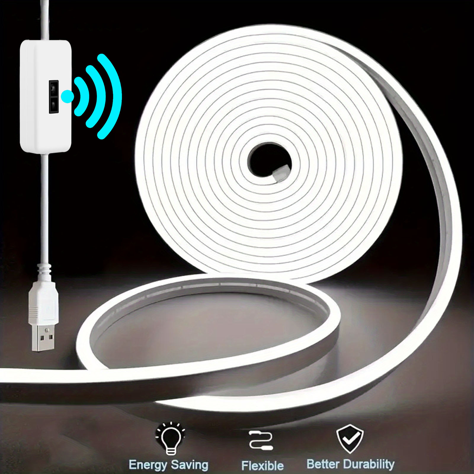 Outdoor Lighting Switch - モーションセンサーネオン LED ライトストリップ USB 調光可能なスイッチネオンサイン柔軟なシリコーンロープチューブ防水家庭用屋外装飾