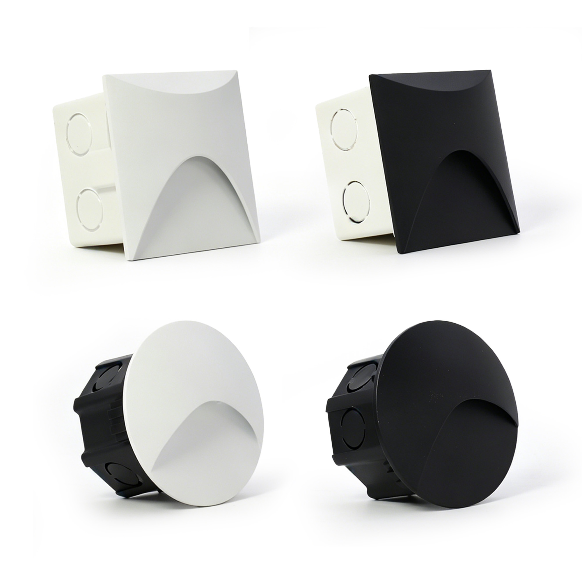 Xl Outdoor Lighting - Led 階段ライトステップライト 3 ワット正方形ラウンド凹型屋内屋外防水階段 Led ウォールランプホームステップ歩道用