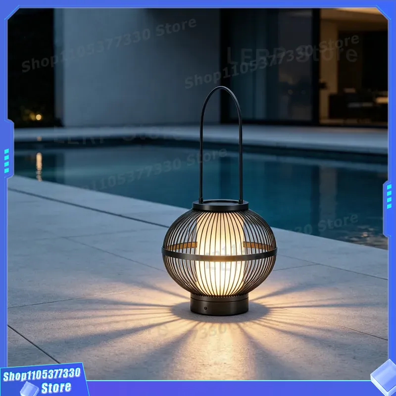 Outdoor Zen Lighting - ポータブル屋外防水芝生ライト、充電式景観ランプ、ヴィラガーデンテラス用、和風禅、中国アンティーク
