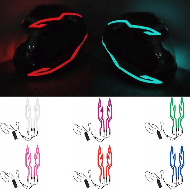 Waterproof Led Strip - LEDモーターサイクルヘルメットキット,警告灯,ナイトライディングヘルメット,4つの点滅ライト,1セット