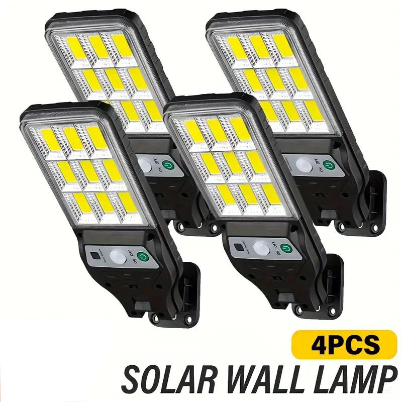 Outdoor Lighting On Fence - 4 個ソーラーウォールライトモーションセンサー付き 108COB 屋外 3 モードテラスガーデンフェンスパビリオンとテラス用