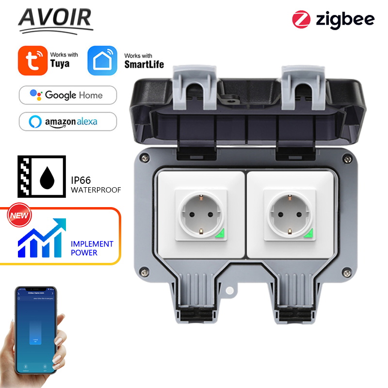Outdoor Lighting Timer - Avoir Tuya Zigbee 電気ソケット IP66 防水屋外