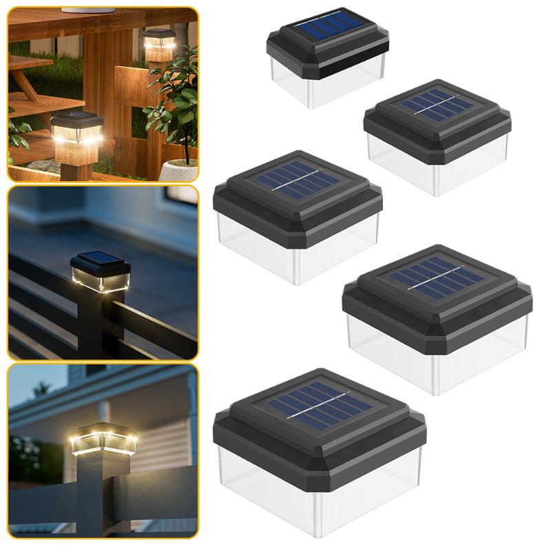 Outdoor Lighting On Fence - ソーラーLEDポストキャップライト 屋外フェンス用 IP65防水 デッキ/庭/パティオ用 省エネ ガーデンランプ
