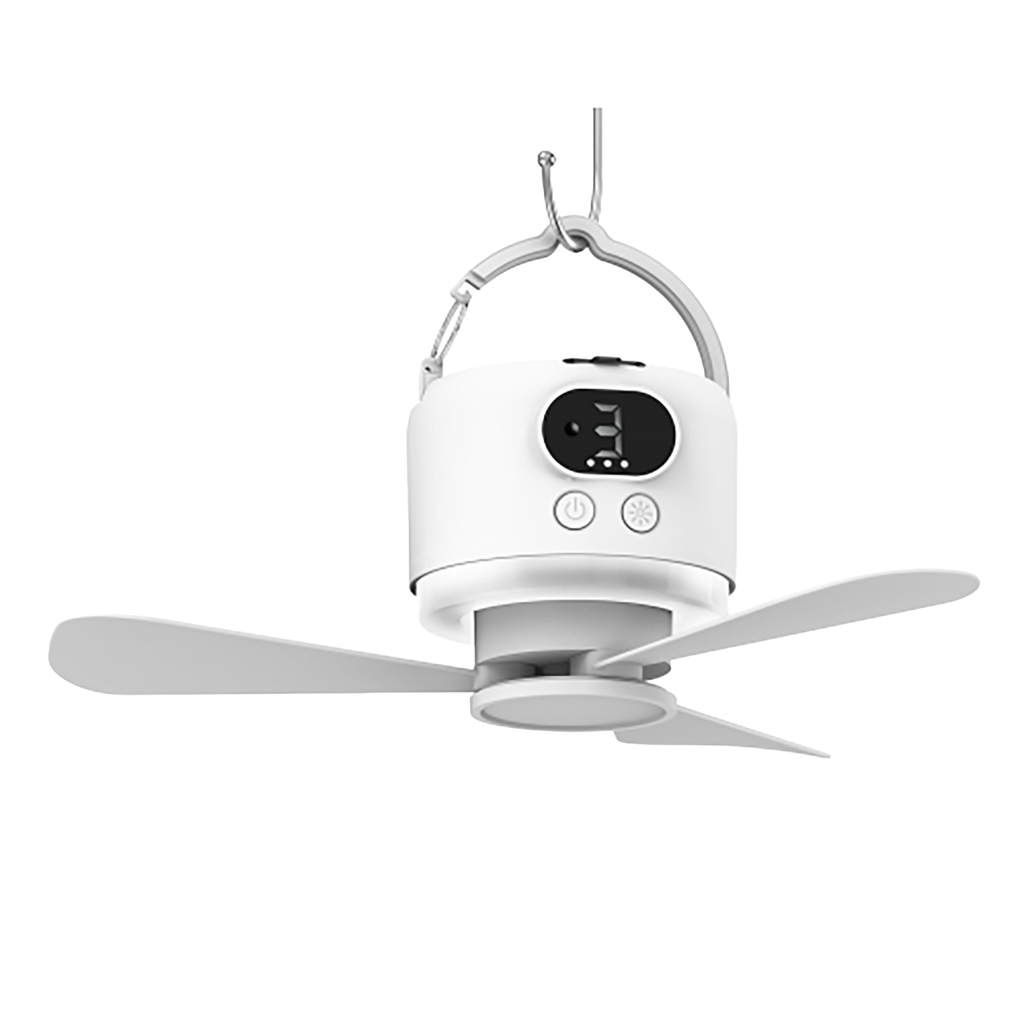 Outdoor Lighting Timer - 10400mAh充電式ポータブルシーリングファン、吊り下げ可能、3段階風速、リモコン、タイマー、LEDライトストリップ、アウトドアキャンプファン