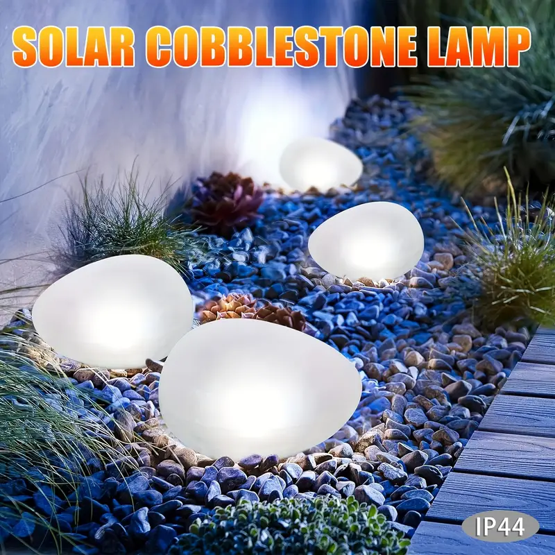 Landscape Spike Light - 1/2パックソーラーペブルライト – 庭/パティオ用の屋外防水装飾、光センサーランプ、パス/結婚式の雰囲気用のポータブル