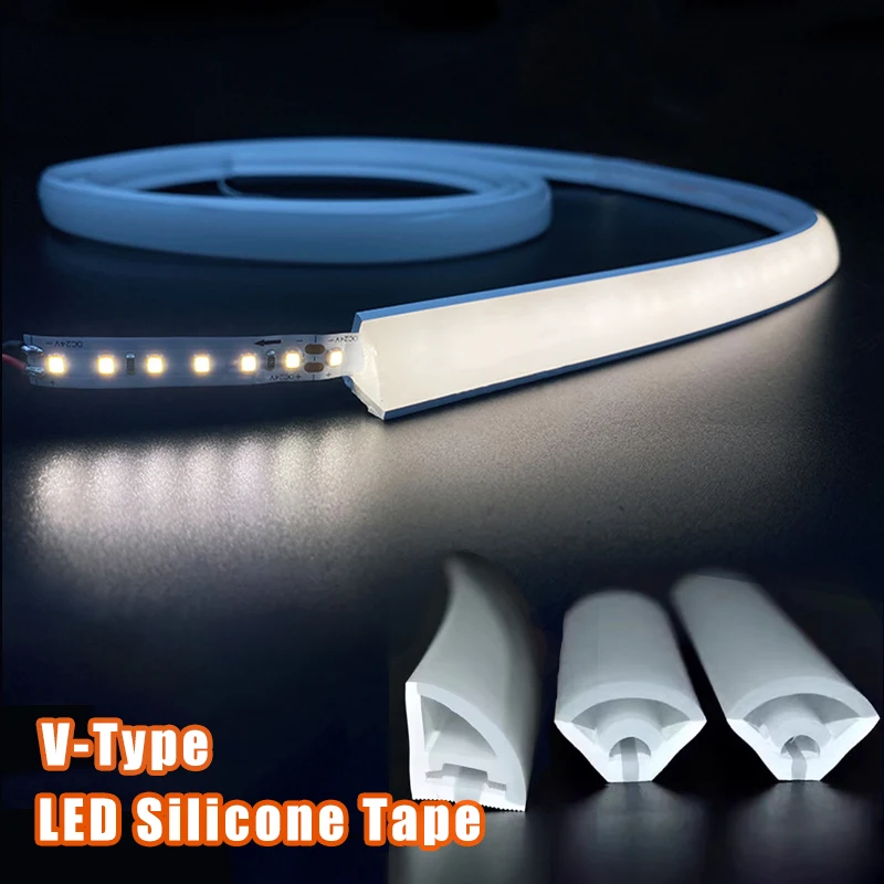 Xl Outdoor Lighting - 12V LEDシリコンロープライト 防水V型フレキシブルシリカゲルチューブ LEDチャンネルディフューザー キャビネット壁 屋外ガーデン照明