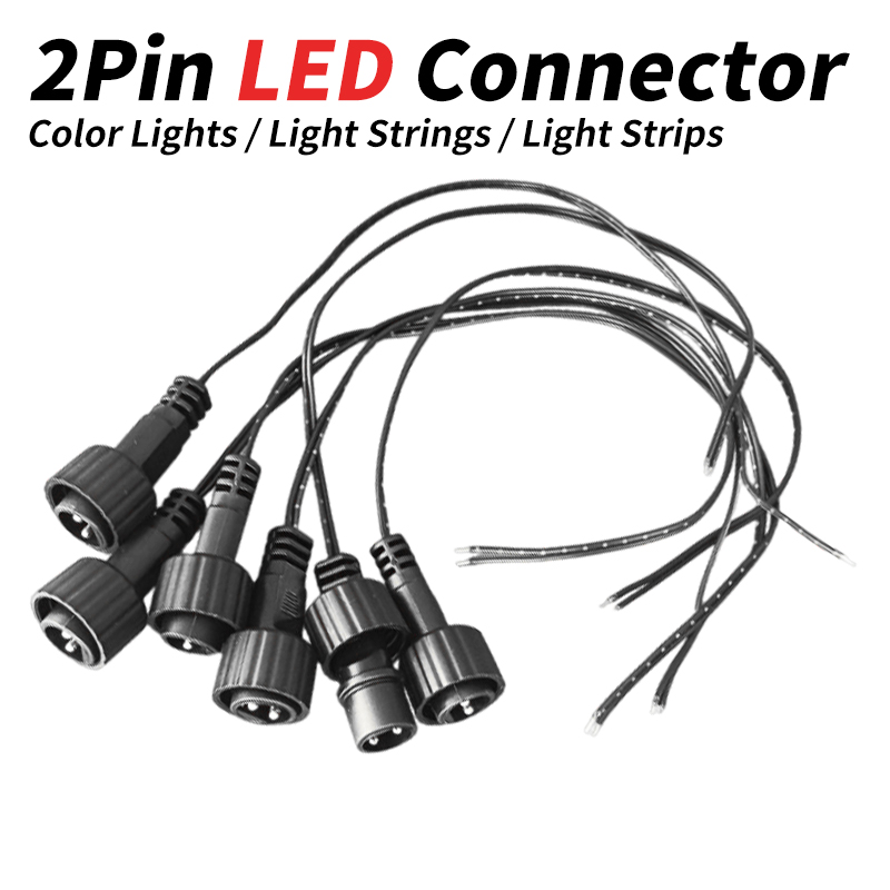 Outdoor Lighting Extension Cable - 2ピンLEDコネクタ、25cmワイヤー付き、ソーラーストリングライト用、1A 0.25平方mm、IP65屋外防水延長ケーブル、ソーラーパネル用