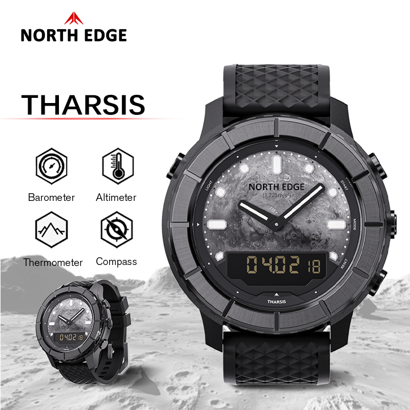 Outdoor Lighting Timer - NORTH EDGE THARSIS メンズ カーボンファイバー デジタル腕時計