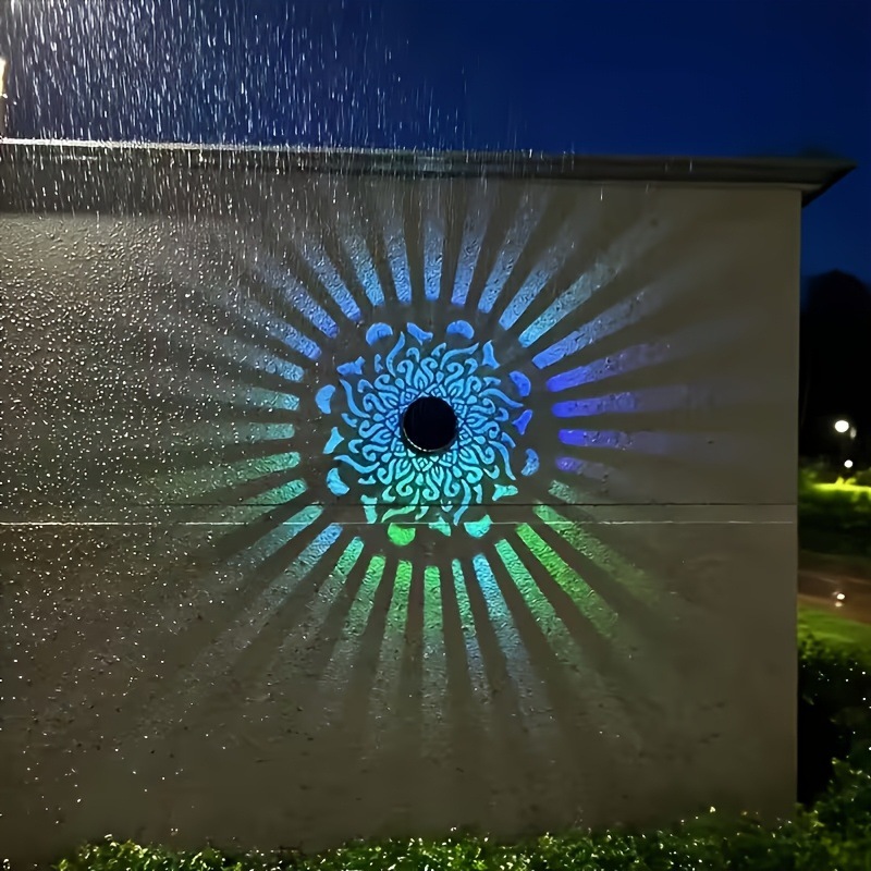 Xl Outdoor Lighting - ソーラーLEDウォールライトマンダラプロジェクションランタン防水屋外中庭装飾ランプソーラーハンギングランタンガーデン用