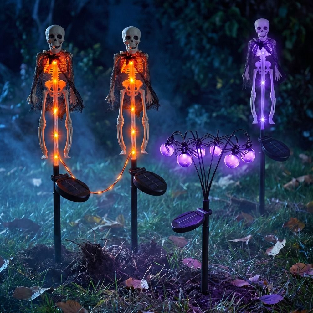 Outdoor Lighting Front Yard - ゴーストパープルライトハロウィンデコレーションスパイダーボール型屋外用防水ランプガーデンランプ前庭