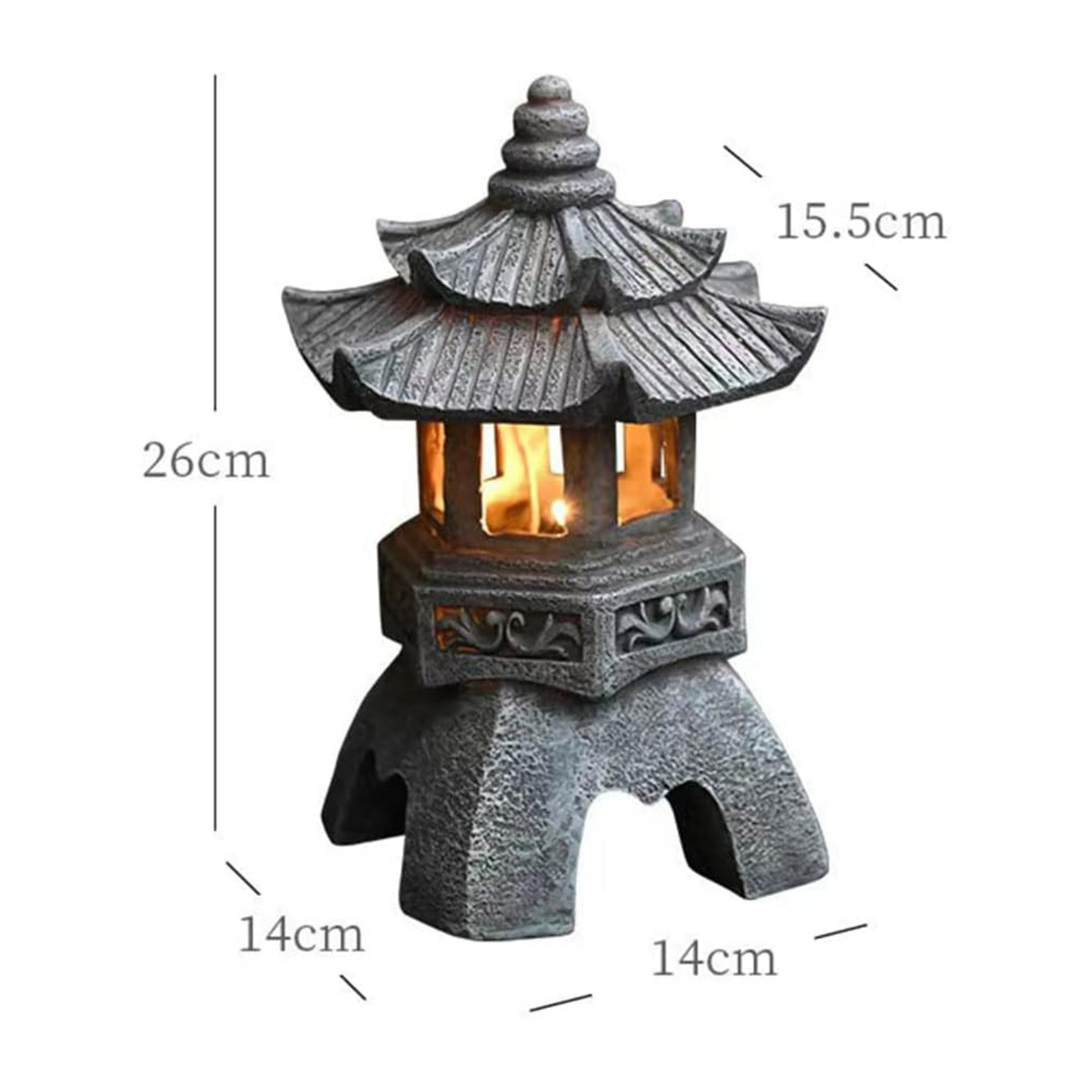 屋外ソーラーパワーLEDパゴダの像、日本の庭の装飾、zenラ - Outdoor Zen Lighting のレビューと価格