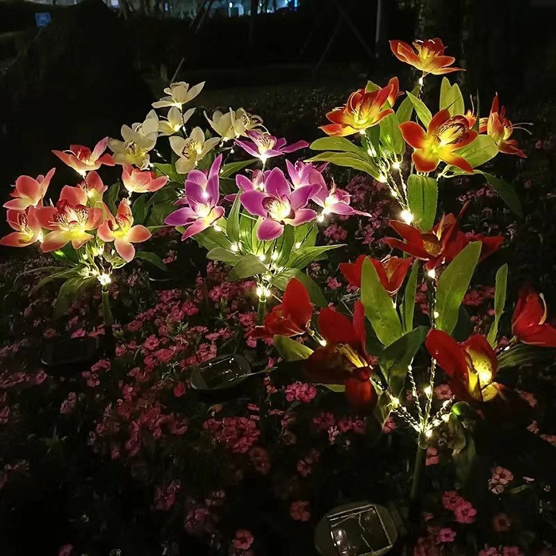蘭の花型LEDライト人工花ランプ、ホリデーガーデン、夏の結婚 - Landscape Spike Light のレビューと価格