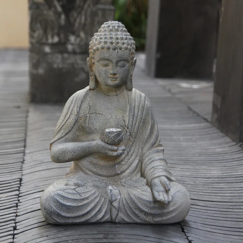 樹脂製仏像彫刻ソーラーLEDライト禅アジアン和風庭園装飾屋外 - Outdoor Zen Lighting のレビューと価格