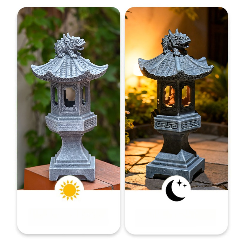 禅ソーラーパゴダランタン、樹脂素材、ソーラー式屋外ガーデンラ - Outdoor Zen Lighting のレビューと価格