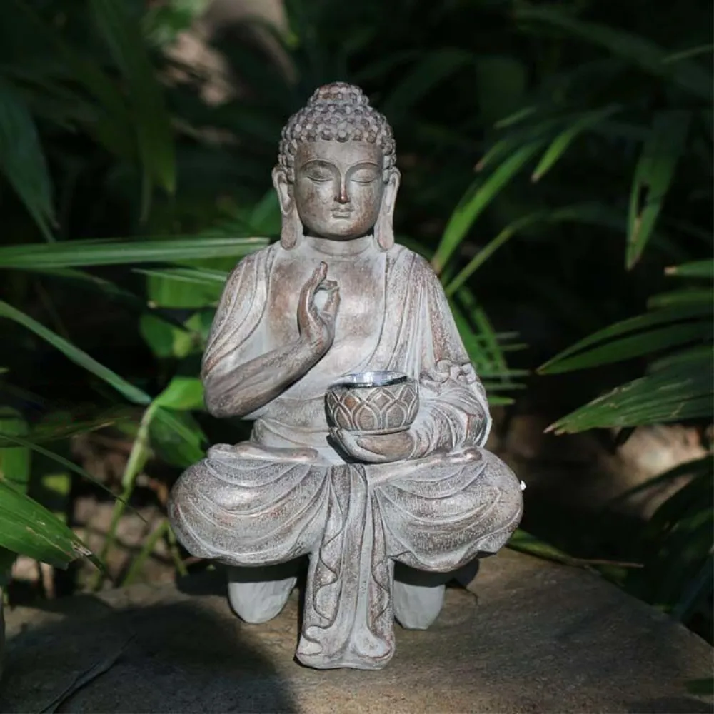 屋外ソーラー仏像ライト ガーデンヤードデコレーション 禅パテ - Outdoor Zen Lighting のレビューと価格