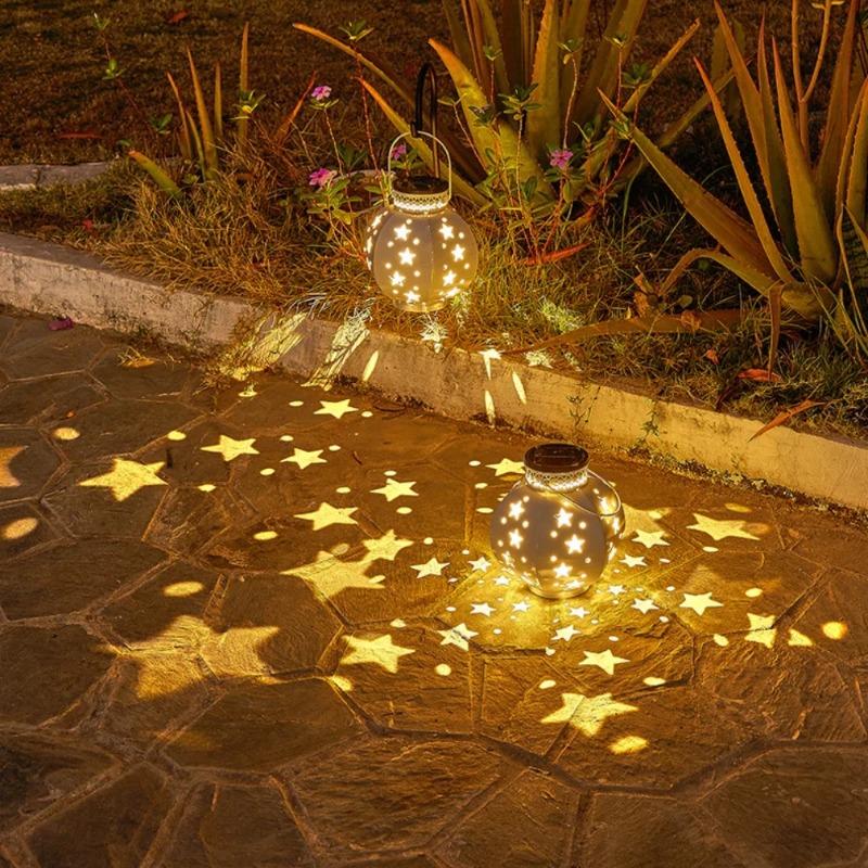 ガーデンスタープロジェクターランプ吊り下げ式ソーラーライト屋 - Outdoor Lighting Lanterns のレビューと価格