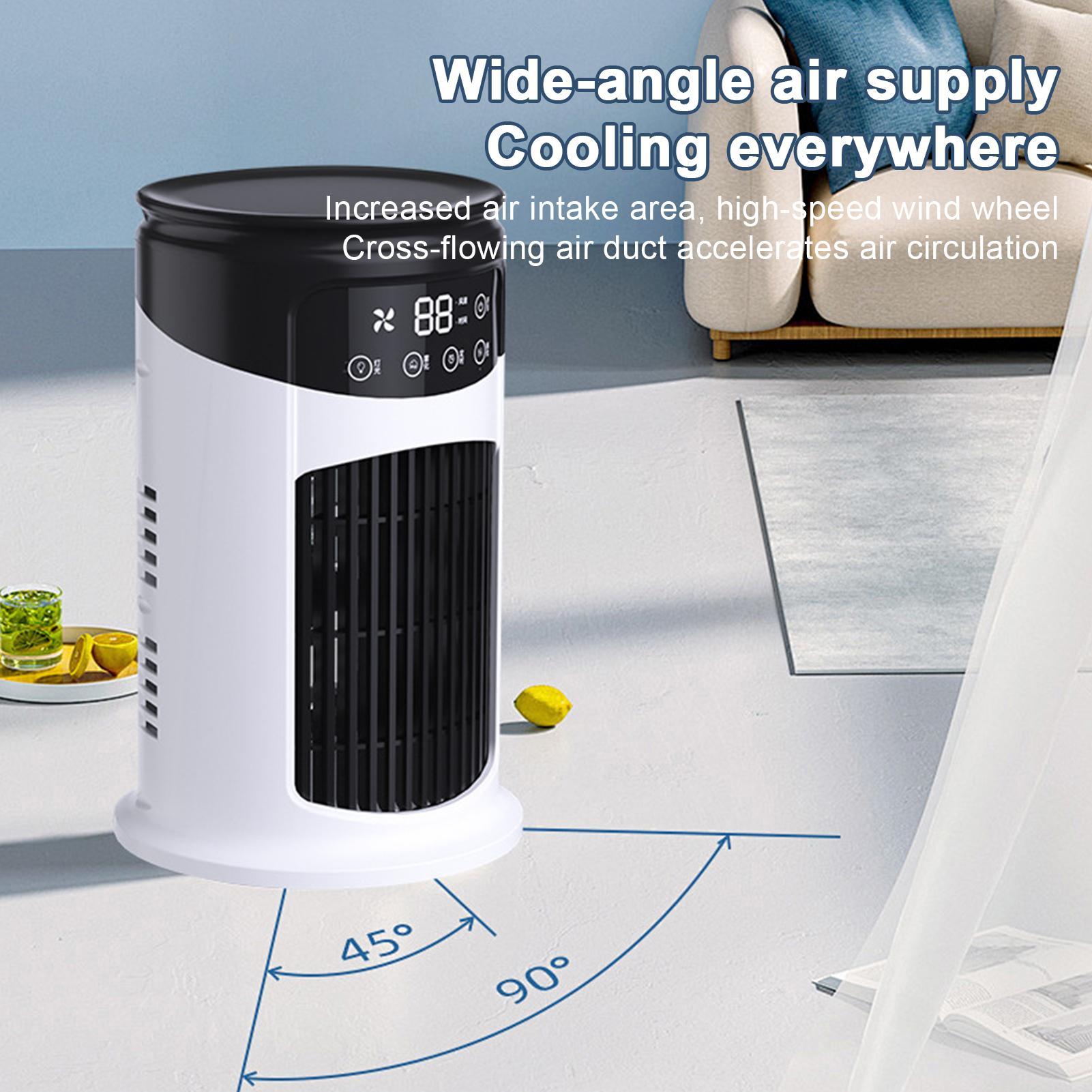 ポータブルエアコンファン 6 速度ミスト加湿器 USB デス - Outdoor Lighting Timer のレビューと価格