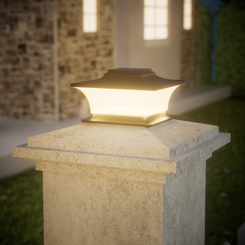 自動オン/オフ付きソーラーポストライト、庭の通路フェンスパテ - Outdoor Lighting On Fence のレビューと価格