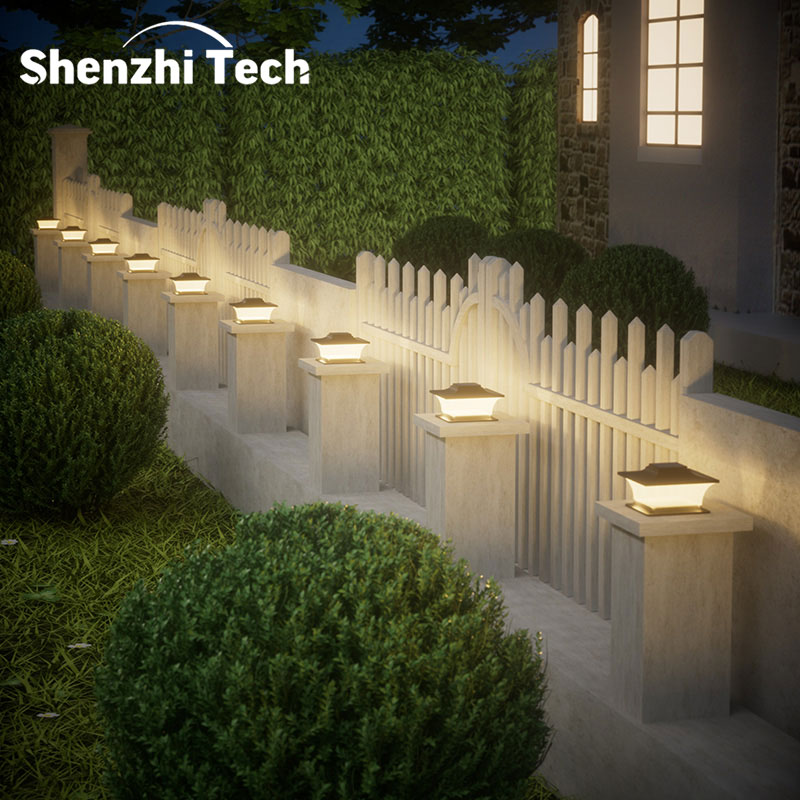 自動オン/オフ付きソーラーポストライト、庭の通路フェンスパテ - Outdoor Lighting On Fence のレビューと価格