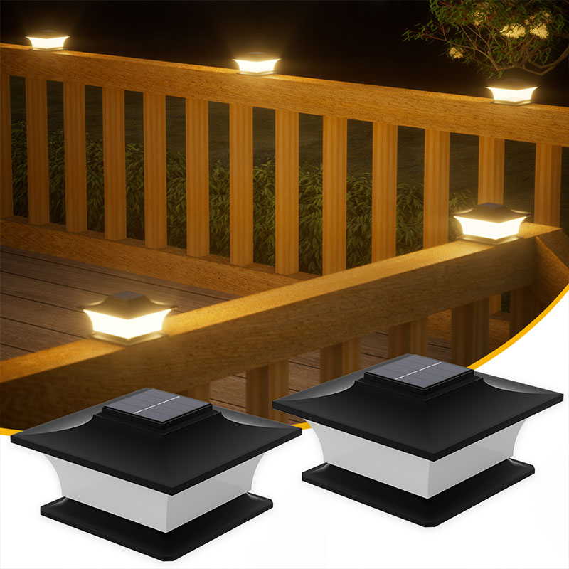 自動オン/オフ付きソーラーポストライト、庭の通路フェンスパテ - Outdoor Lighting On Fence のレビューと価格