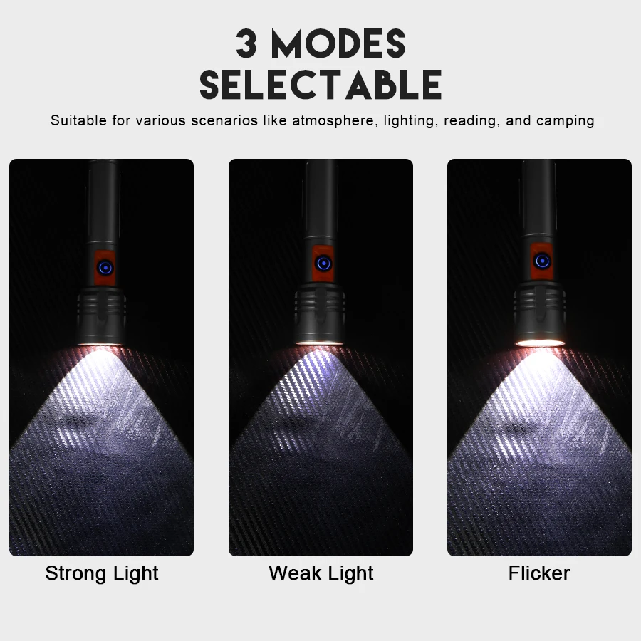 ハイパワー LED 懐中電灯 USB 充電式トーチ、伸縮ズー - Outdoor Lighting Lanterns のレビューと価格