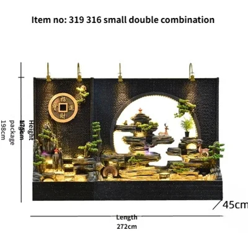 カスタムメイドの屋内外兼用壁掛け噴水、ロックガーデン、LED - Outdoor Zen Lighting のレビューと価格