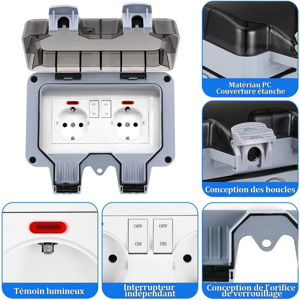 スイッチインジケーターライト付きヨーロピアンスタイル屋外ソケ - Outdoor Lighting Switch のレビューと価格