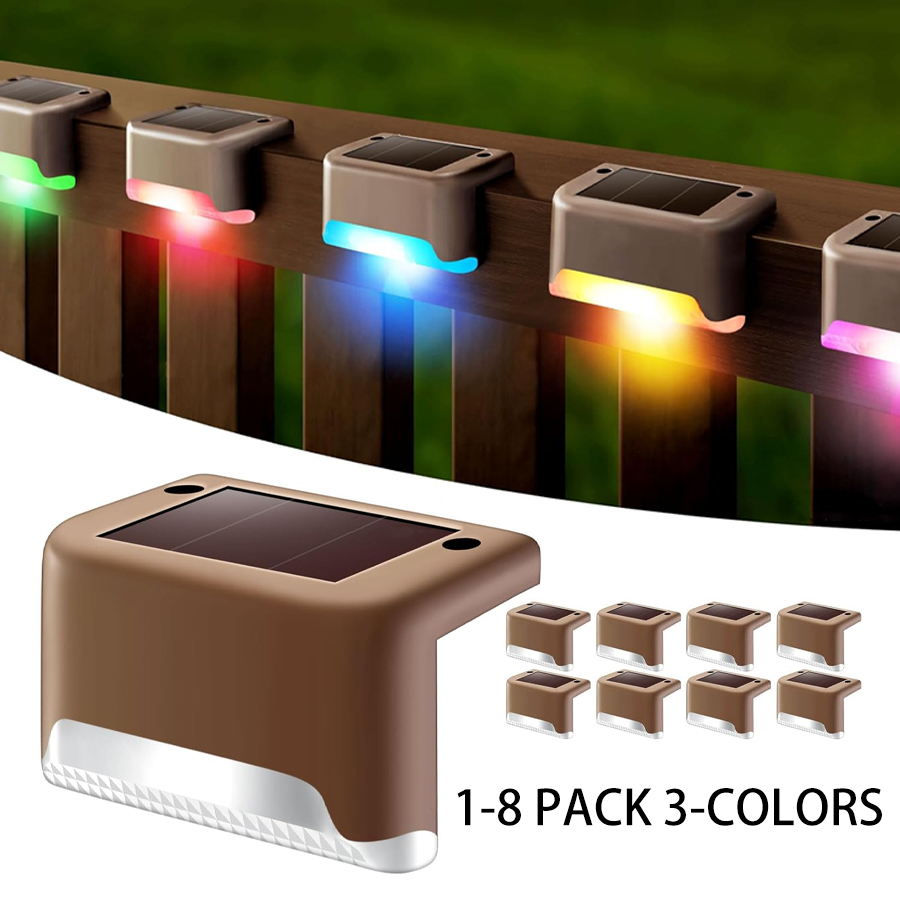 1-8 パック LED ソーラーステップライト屋外フェンスガ - Outdoor Lighting On Fence のレビューと価格