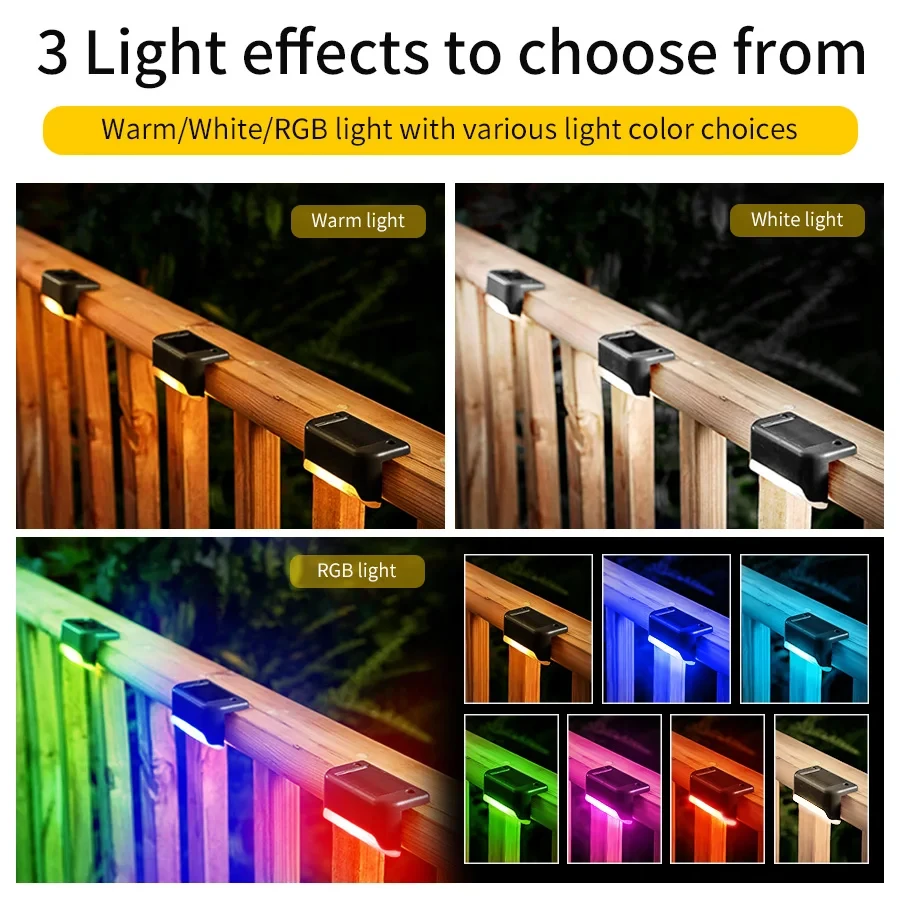 1-8 パック LED ソーラーステップライト屋外フェンスガ - Outdoor Lighting On Fence のレビューと価格