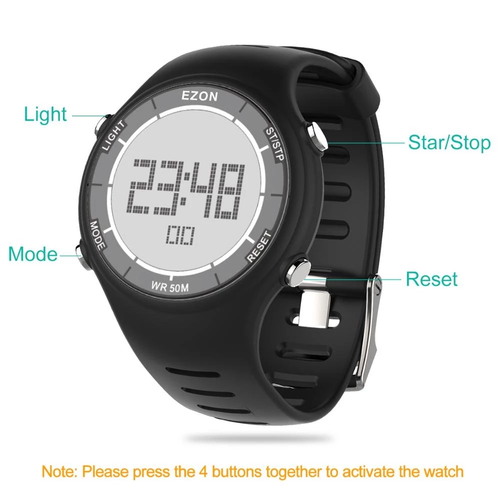 EZON 新ファッション女性デジタルスポーツウォッチ屋外ラン - Outdoor Lighting Timer のレビューと価格