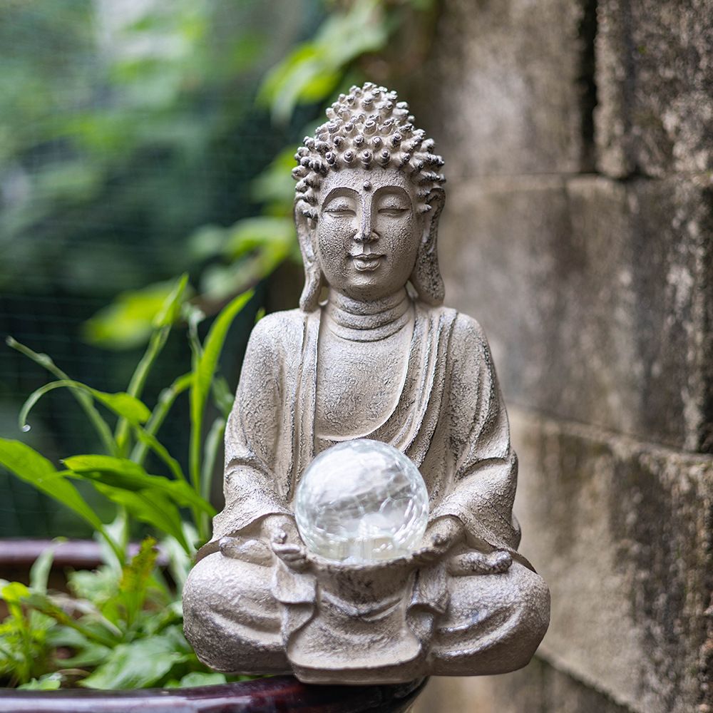 Vilead 27.5 センチメートル樹脂製仏像 LED ラ - Outdoor Zen Lighting のレビューと価格