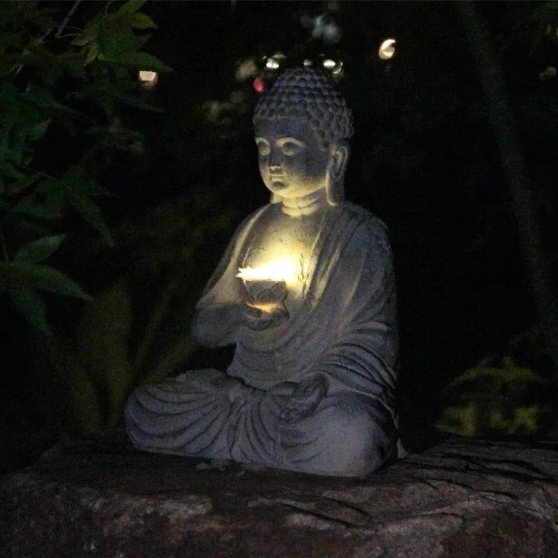 2026年最新モデル 樹脂製仏像彫刻 ソーラーLEDライト付 - Outdoor Zen Lighting のレビューと価格