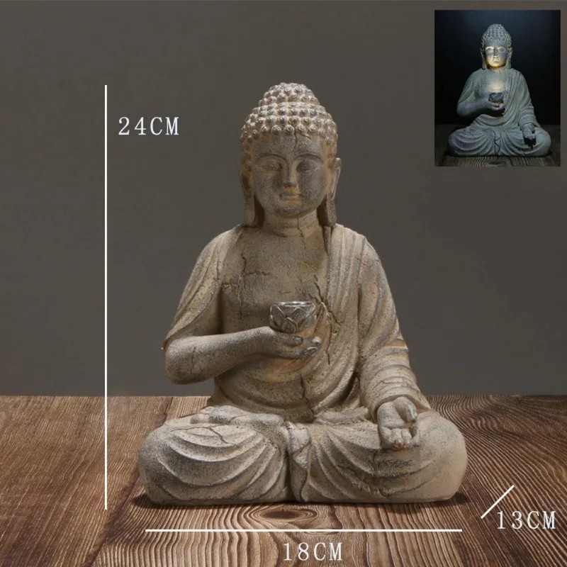 2026年最新モデル 樹脂製仏像彫刻 ソーラーLEDライト付 - Outdoor Zen Lighting のレビューと価格