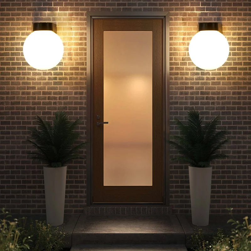 球状屋外ウォールランプ IP65 防水乳白色のラウンドウォー - Xl Outdoor Lighting のレビューと価格