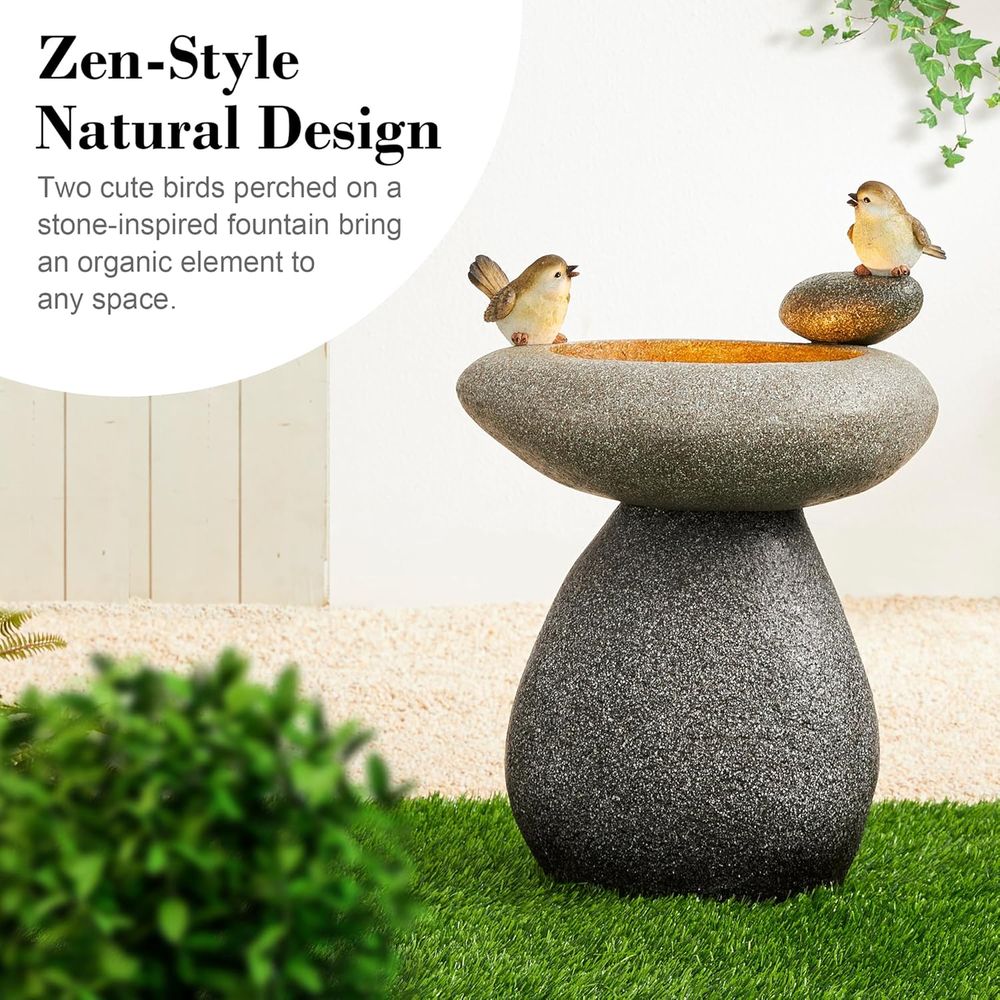 高さ20.75インチのLEDライトとポンプ付きウォーターファ - Outdoor Zen Lighting のレビューと価格