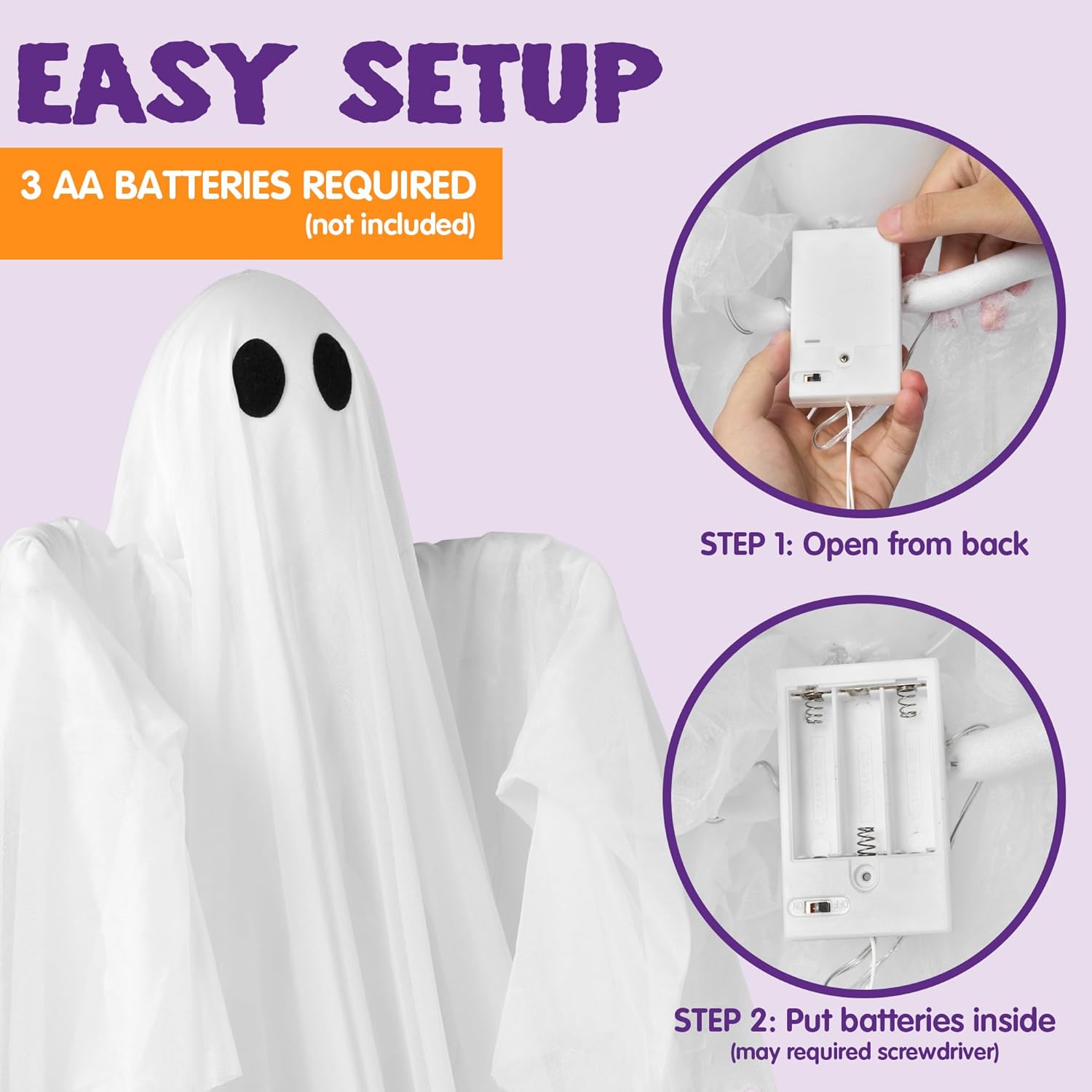 ハロウィン ハンギングライトアップゴースト 不気味な緑色のL - Outdoor Lighting Front Yard のレビューと価格