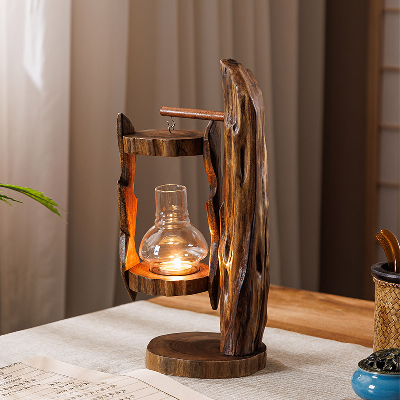 レトロな東南アジアのログウインドランプ、防風ランタン、創造的 - Outdoor Zen Lighting のレビューと価格