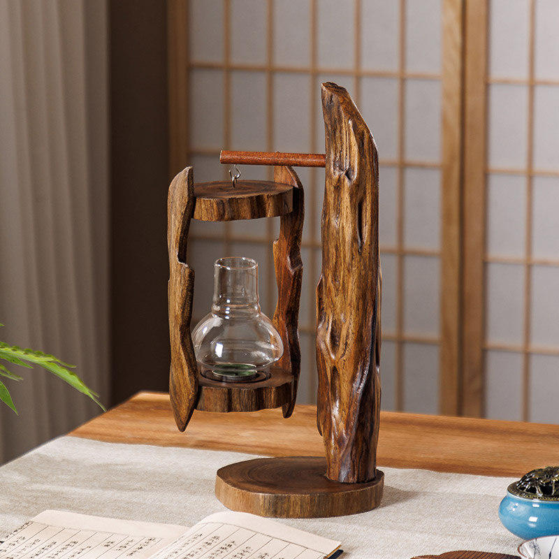 レトロな東南アジアのログウインドランプ、防風ランタン、創造的 - Outdoor Zen Lighting のレビューと価格