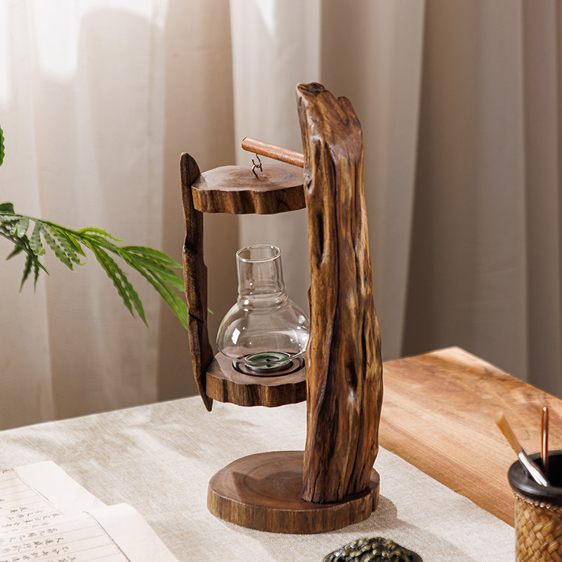 レトロな東南アジアのログウインドランプ、防風ランタン、創造的 - Outdoor Zen Lighting のレビューと価格