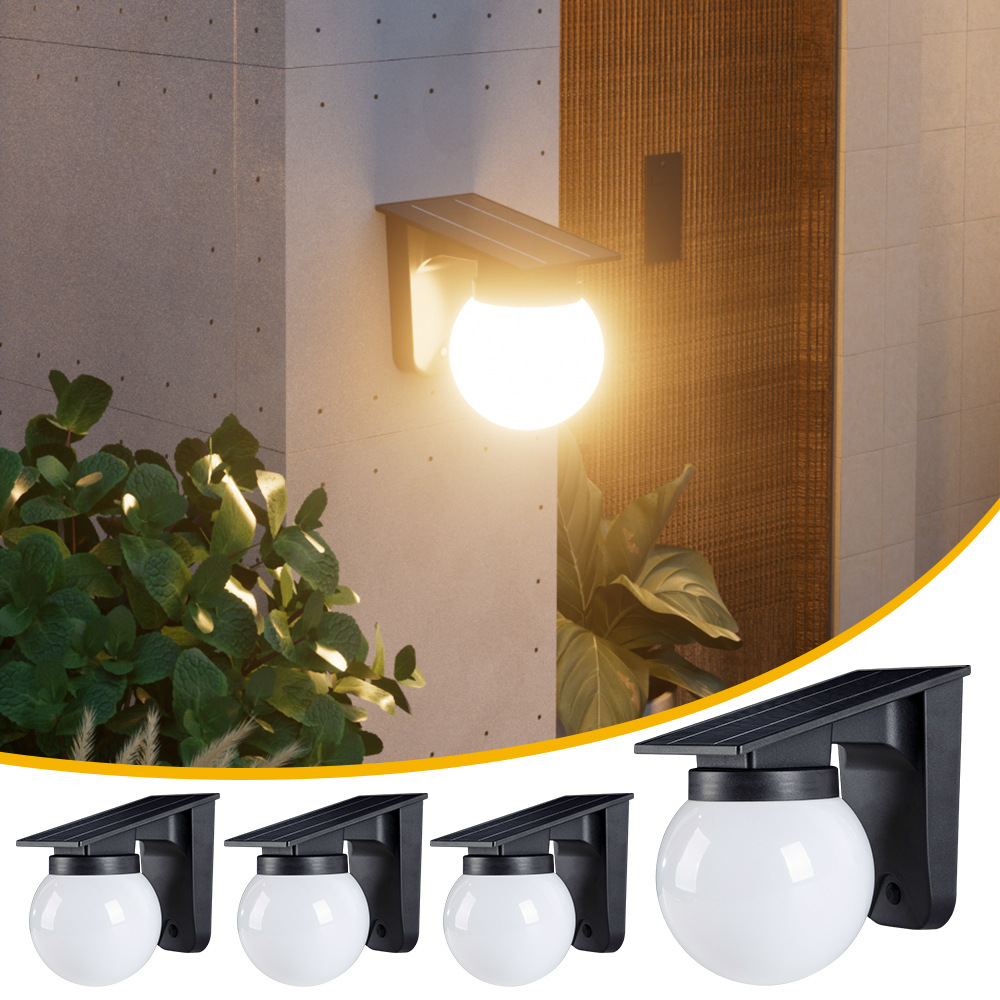 ソーラー球形ウォールライト 屋外IP65防水 ラウンドボール - Outdoor Lighting On Fence のレビューと価格