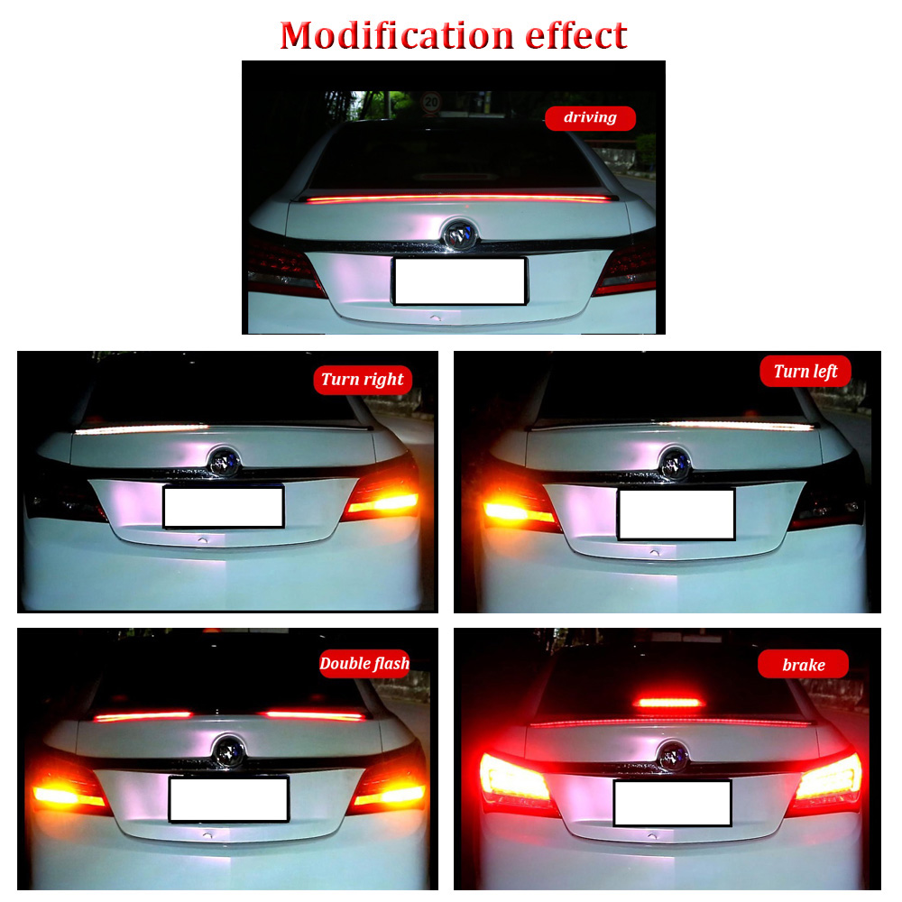 ダイナミック 120 センチメートル車のカーボンブラックリア - Waterproof Led Strip のレビューと価格
