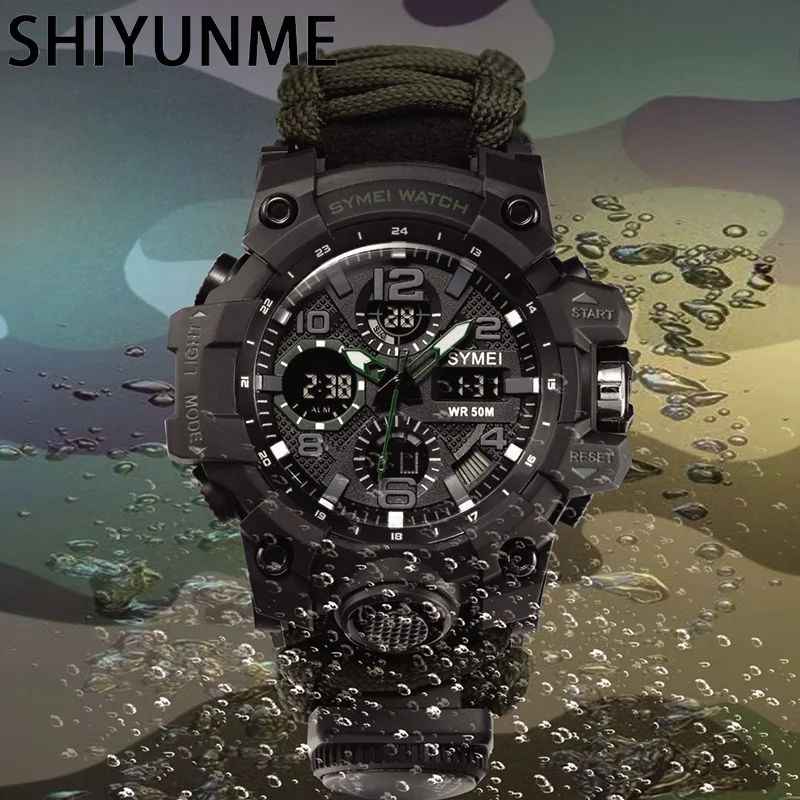 SHIYUNME アウトドアサバイバルメンズウォッチ多機能防 - Outdoor Lighting Timer のレビューと価格