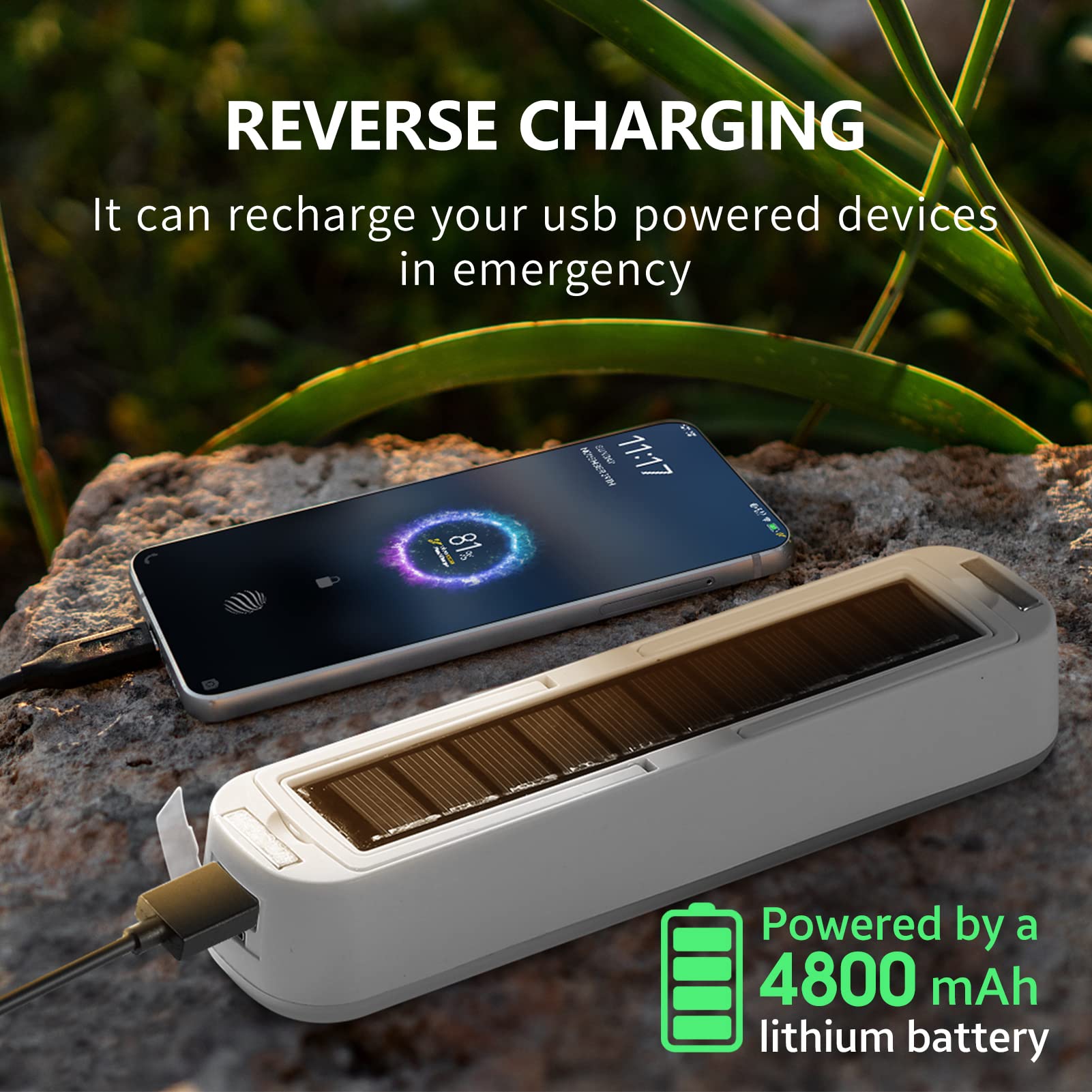 充電式ソーラーランタン,4800mAh,3つの照明モード,磁 - Outdoor Lighting On Fence のレビューと価格