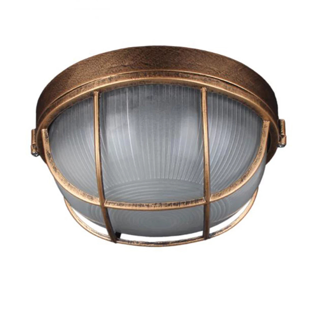 ヴィンテージ屋外シーリングランプ、ブロンズメタルガラス保護庭 - Xl Outdoor Lighting のレビューと価格