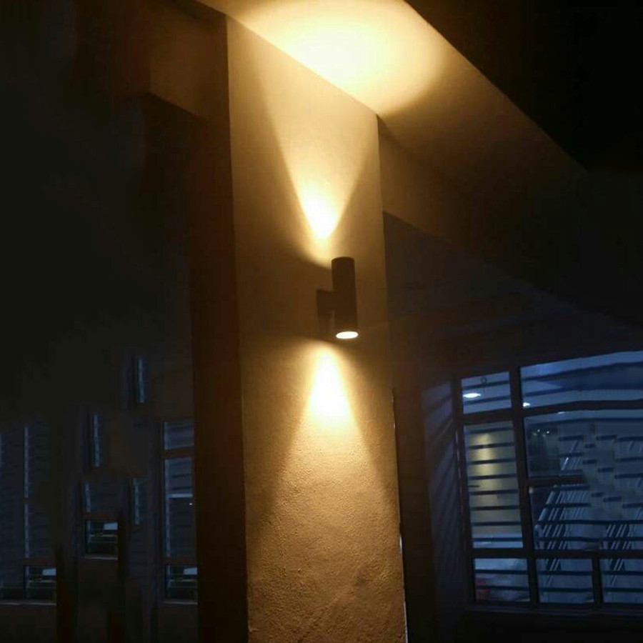 LEDポーチウォールライト上下防水18W 24Wシリンダー型 - Xl Outdoor Lighting のレビューと価格